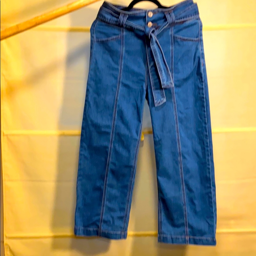 Stretchy wide leg denim